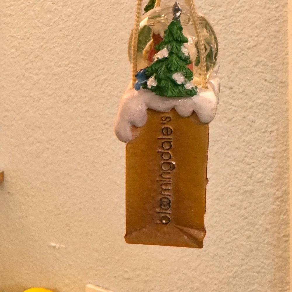 Little Brown Bag Christmas Ornament Snow‎ Globe Miniature Village Scene